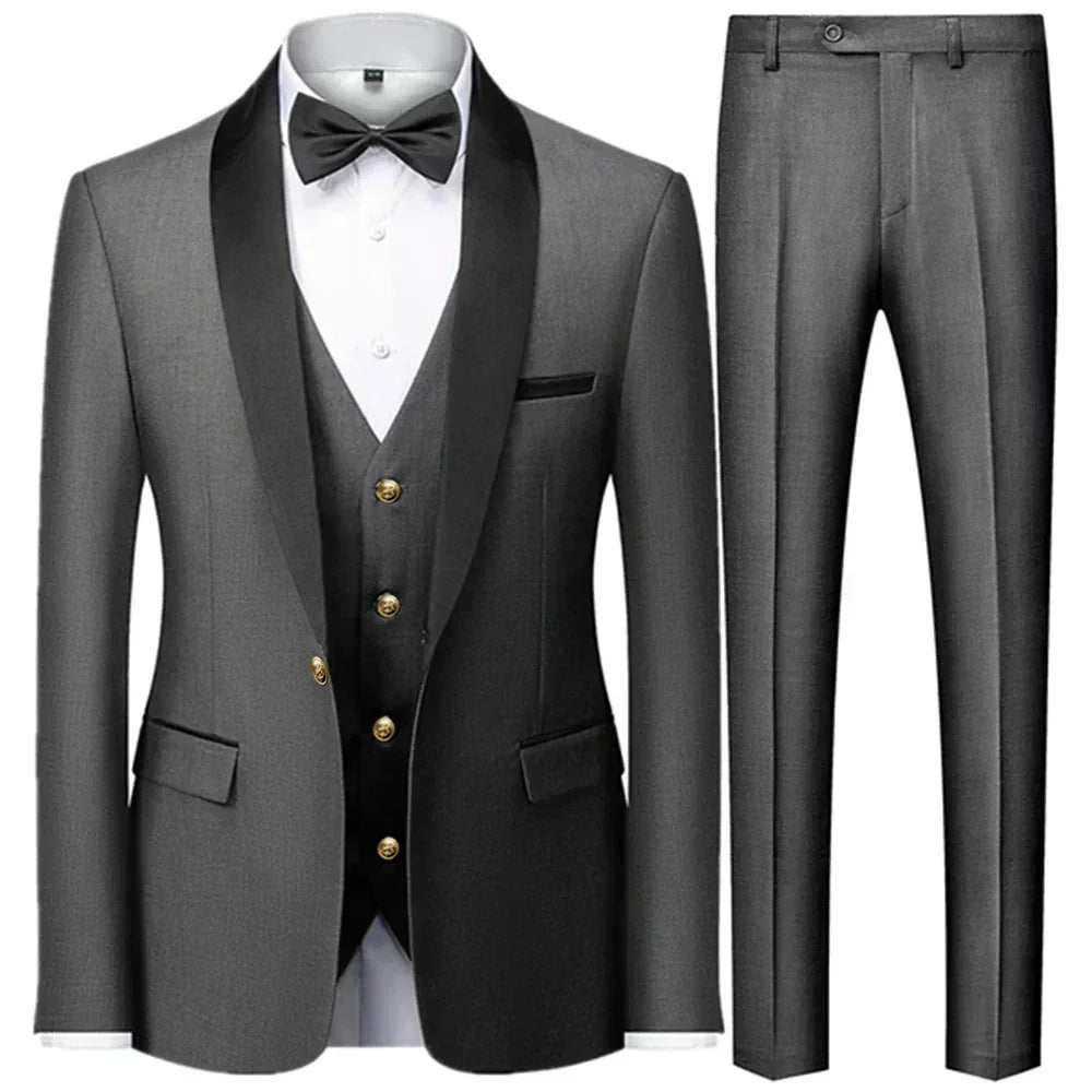 Costume pour homme 3 pièces pour invité de mariage | Veste, gilet et pantalon