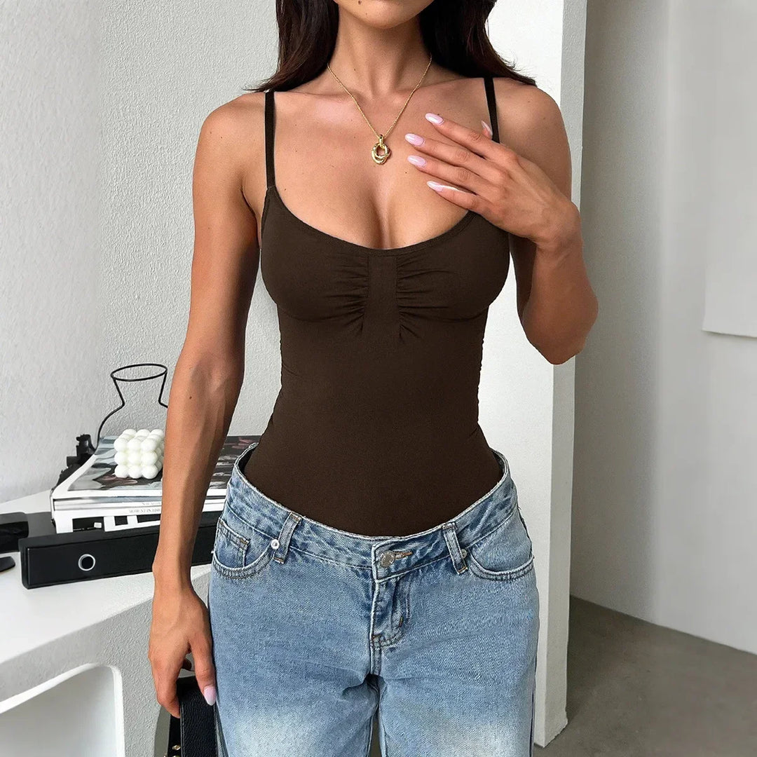 Ariella™ Body en Tricot Premium avec Ruché à la Poitrine