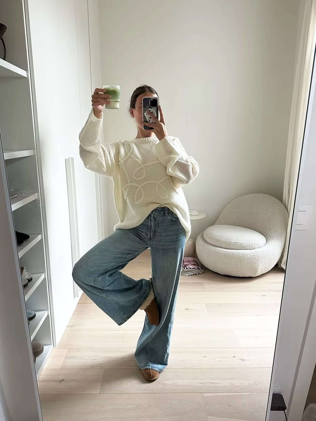 Sienna | Pull en tricot surdimensionné pour femmes avec col rond