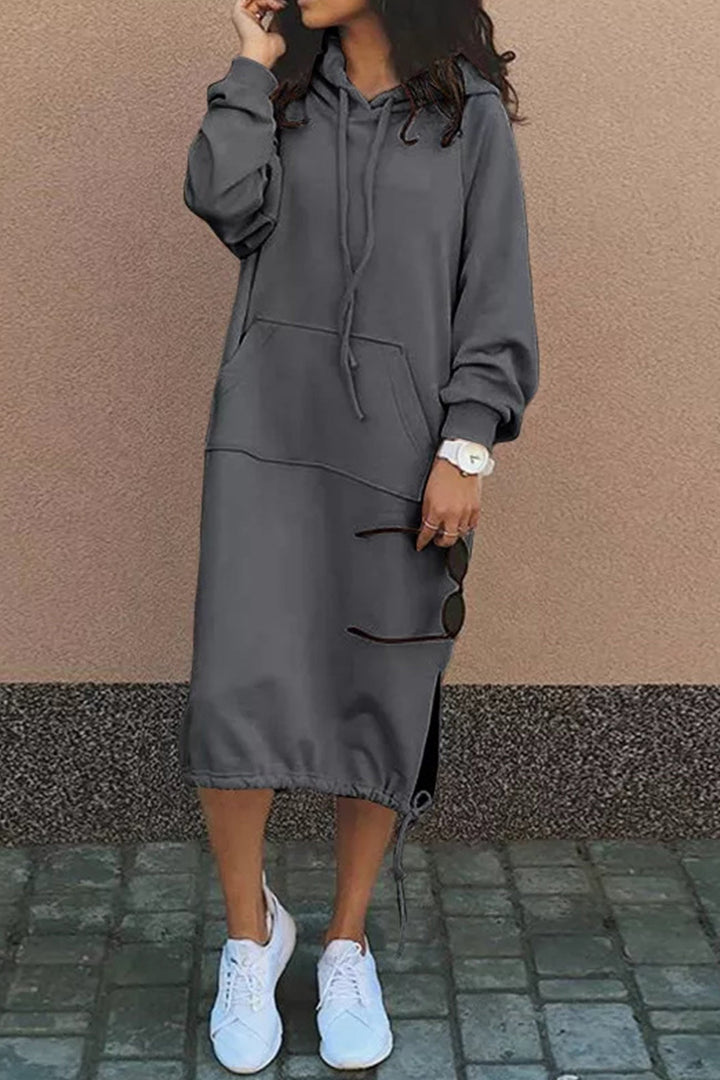 Robe à capuche longue pour femmes | Manches longues