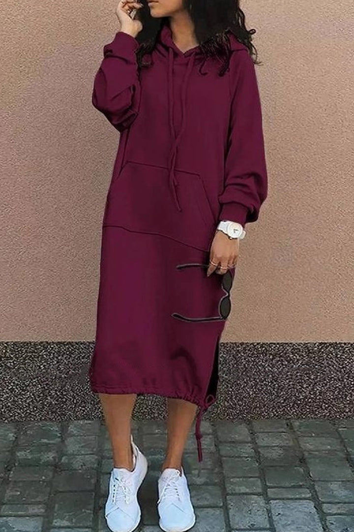 Robe à capuche longue pour femmes | Manches longues