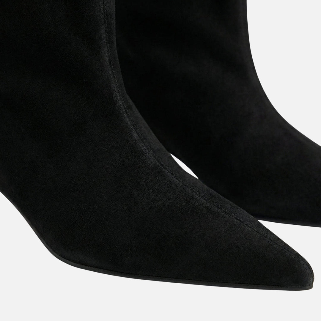 Hannelore | Bottines en Daim à Talon Kitten pour Femmes – Bottines à Talon Kitten