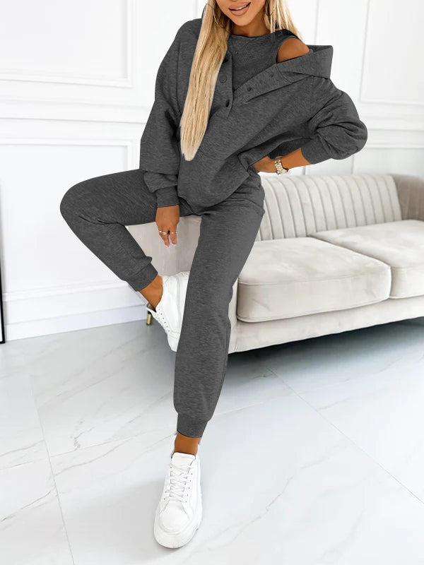 Ensemble de hoodie sportif pour femmes – Sweatshirt pour les loisirs et le sport