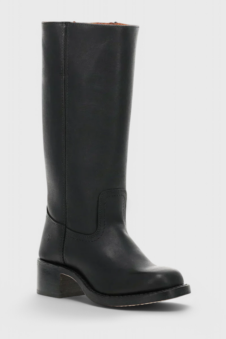 Selina | Bottes en cuir pour femmes, mi-genoux, à talons bas