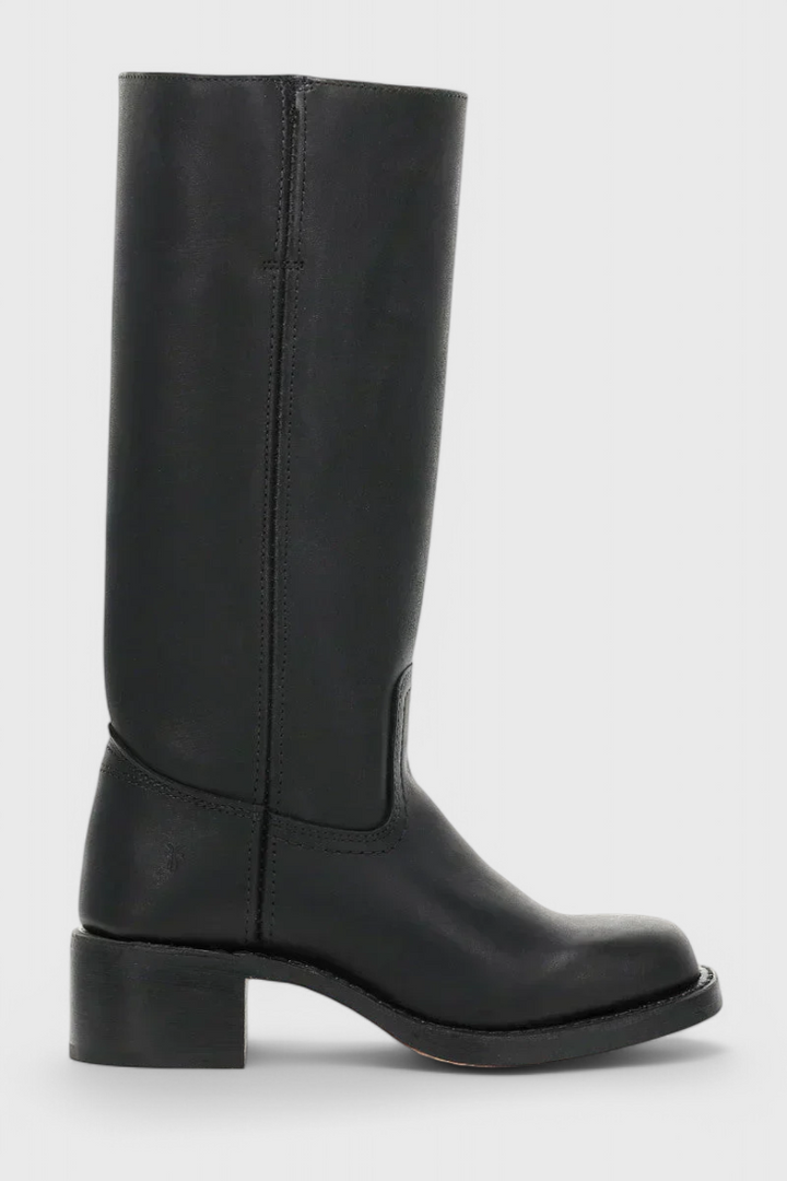 Selina | Bottes en cuir pour femmes, mi-genoux, à talons bas
