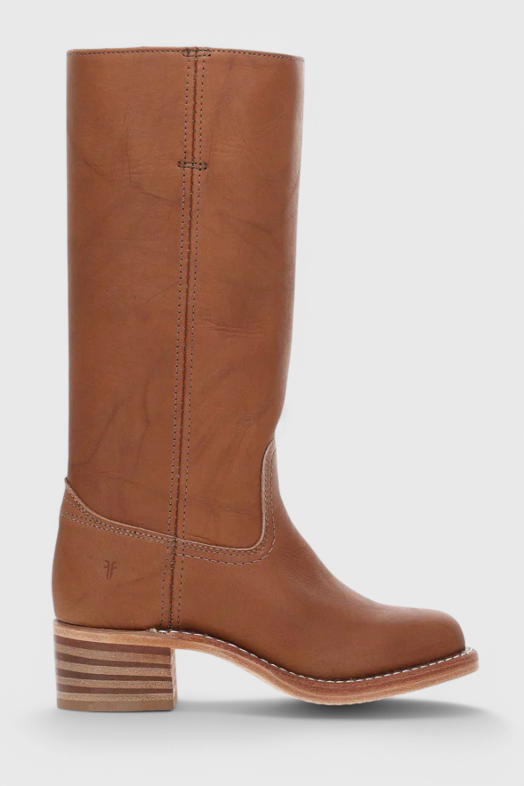 Selina | Bottes en cuir pour femmes, mi-genoux, à talons bas