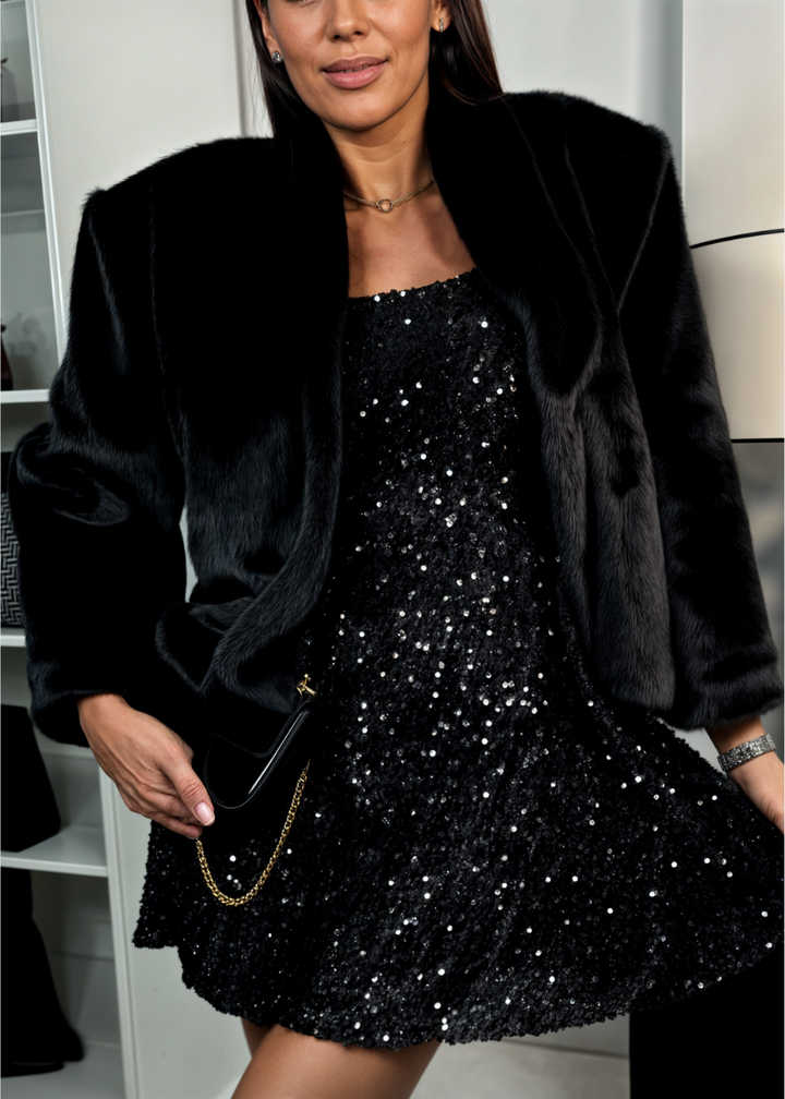 Skylar | Robe Mini en Paillettes Noires