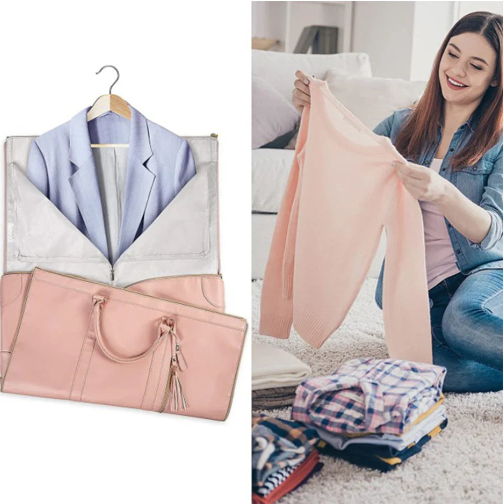 Sac de voyage pliable et élégant pour femmes en cuir PU imperméable