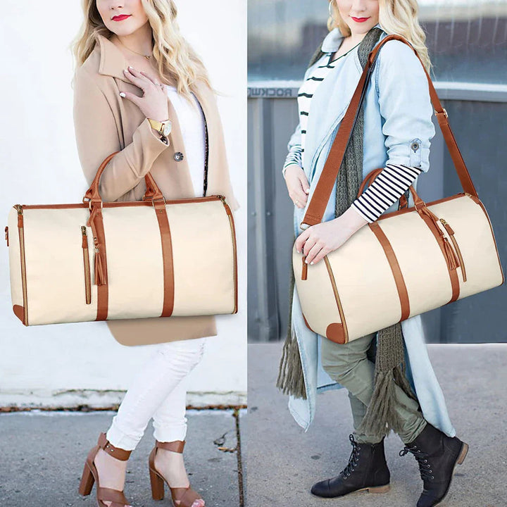 Sac de voyage pliable et élégant pour femmes en cuir PU imperméable