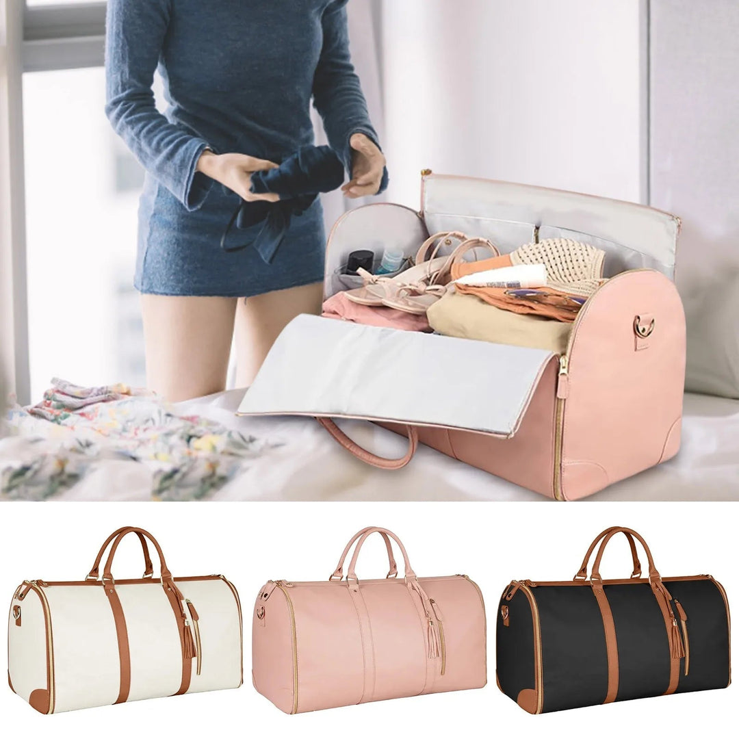 Sac de voyage pliable et élégant pour femmes en cuir PU imperméable