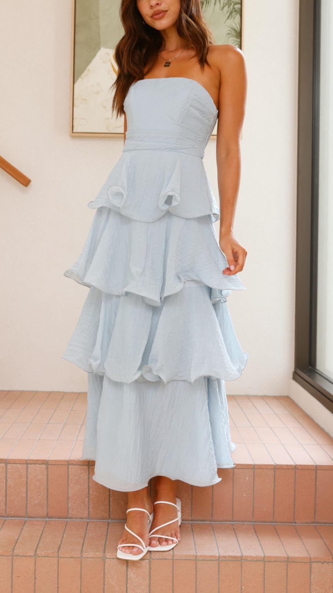 Kate - Robe maxi avec volants superposés