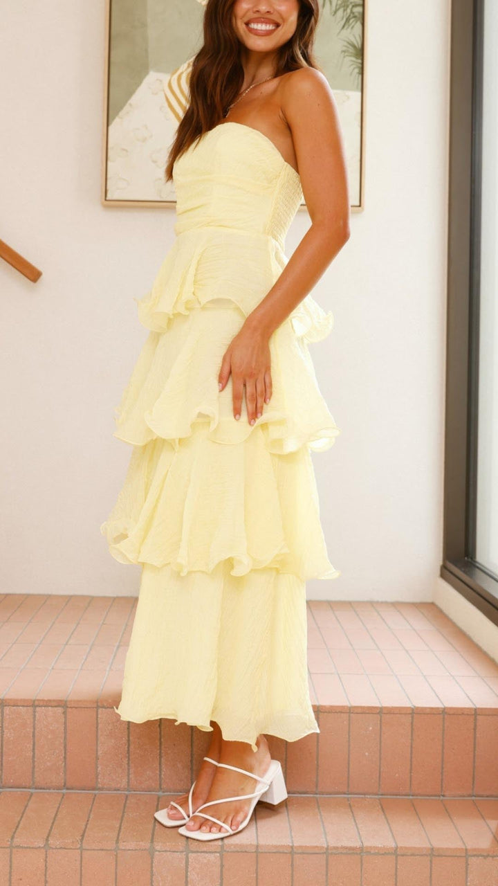 Kate - Robe maxi avec volants superposés