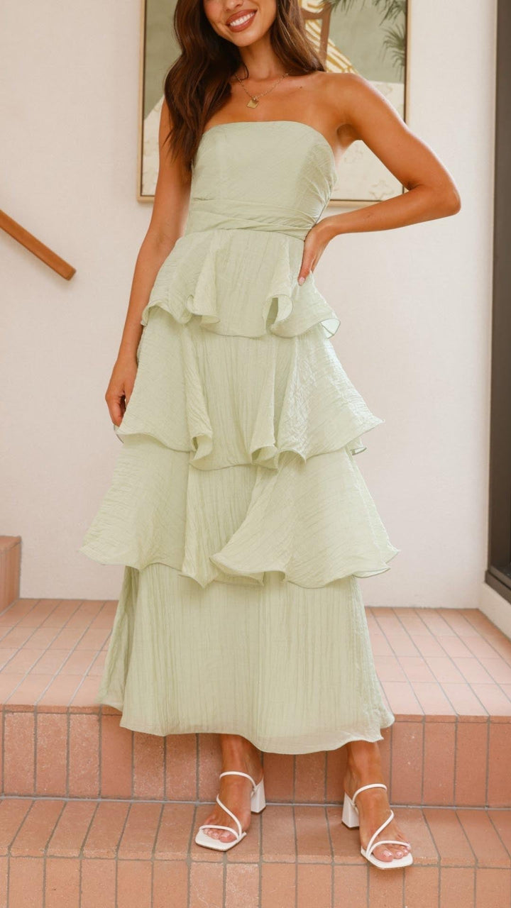 Kate - Robe maxi avec volants superposés