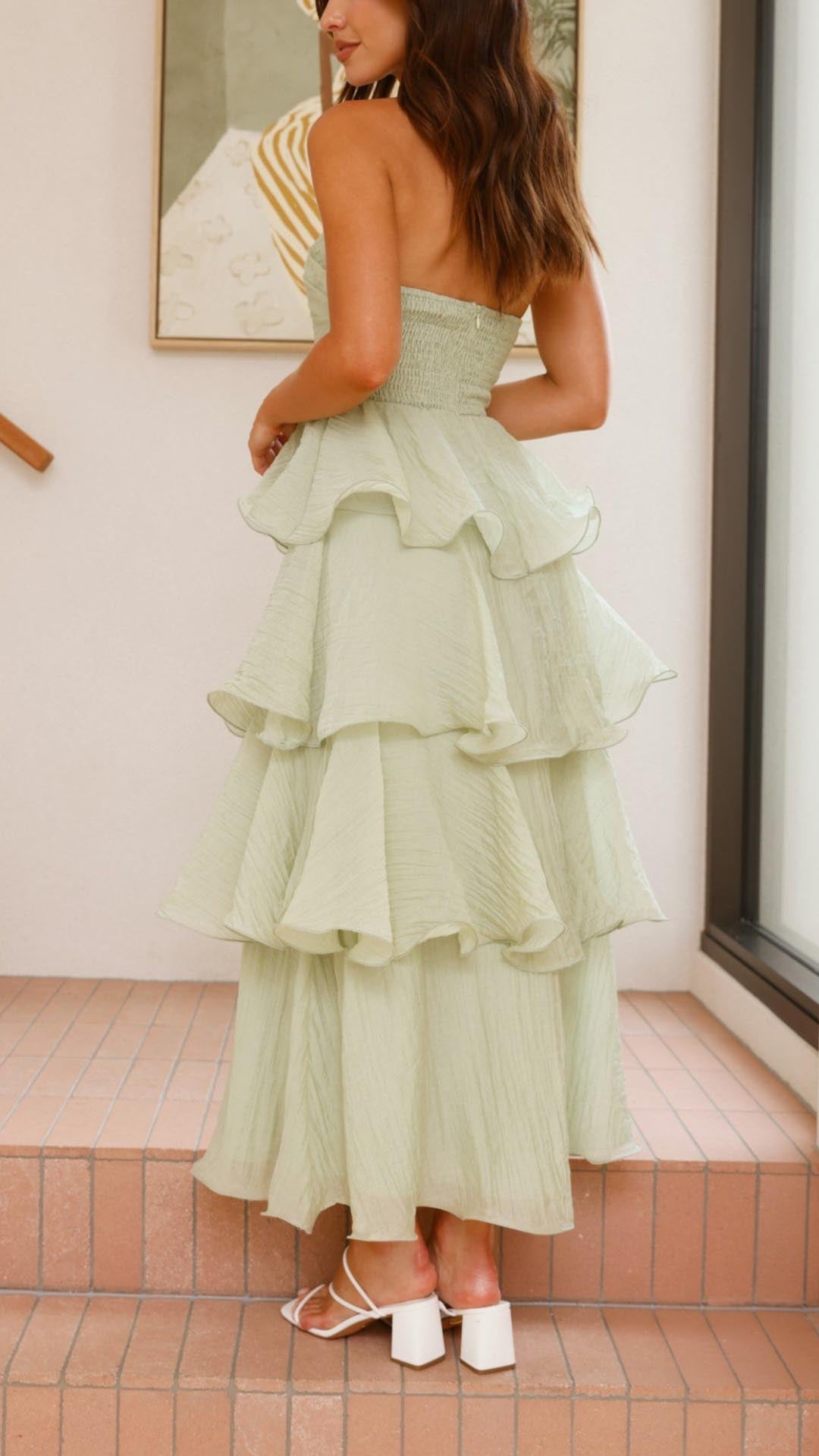 Kate - Robe maxi avec volants superposés