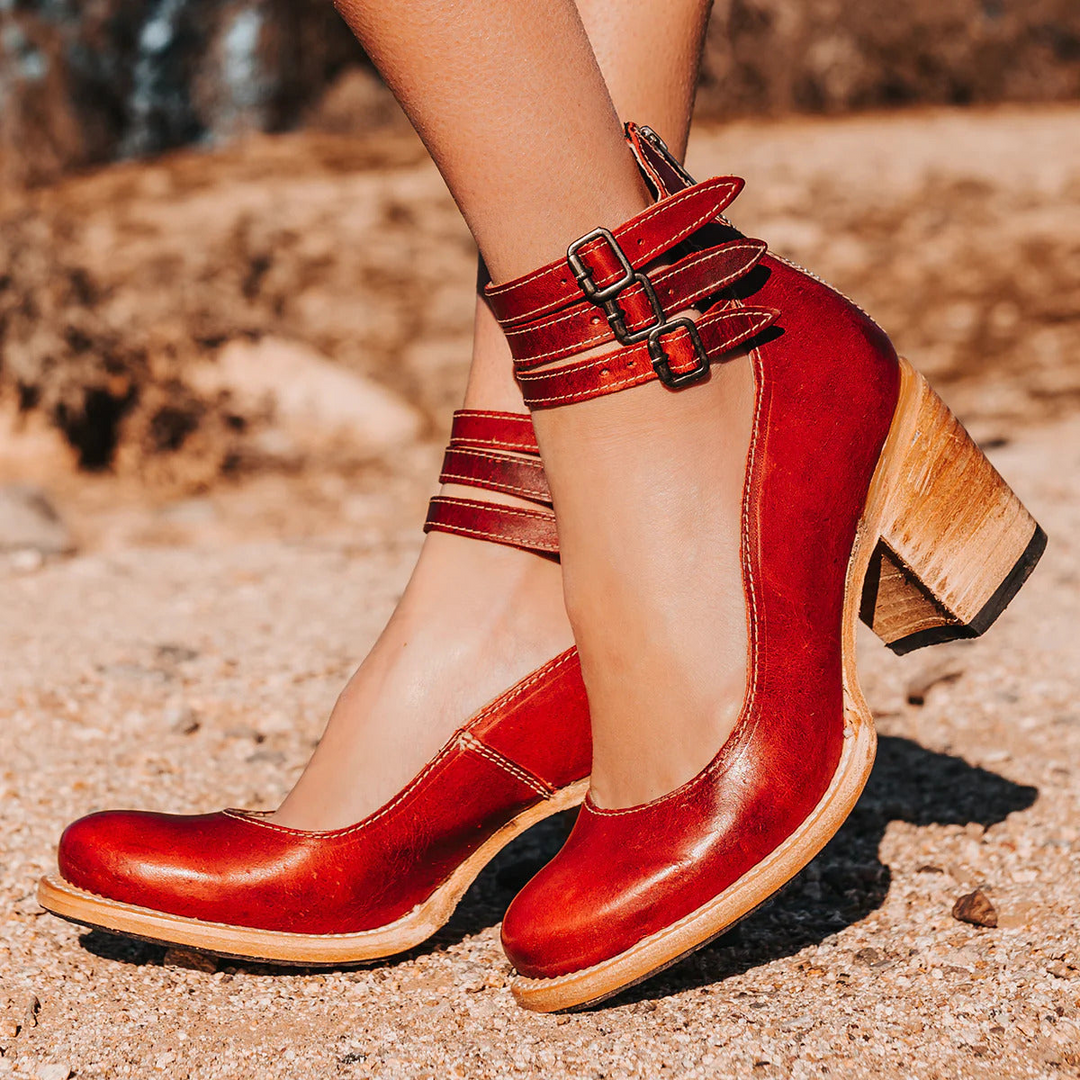 Bottines pour femmes à talon bloc avec double sangle