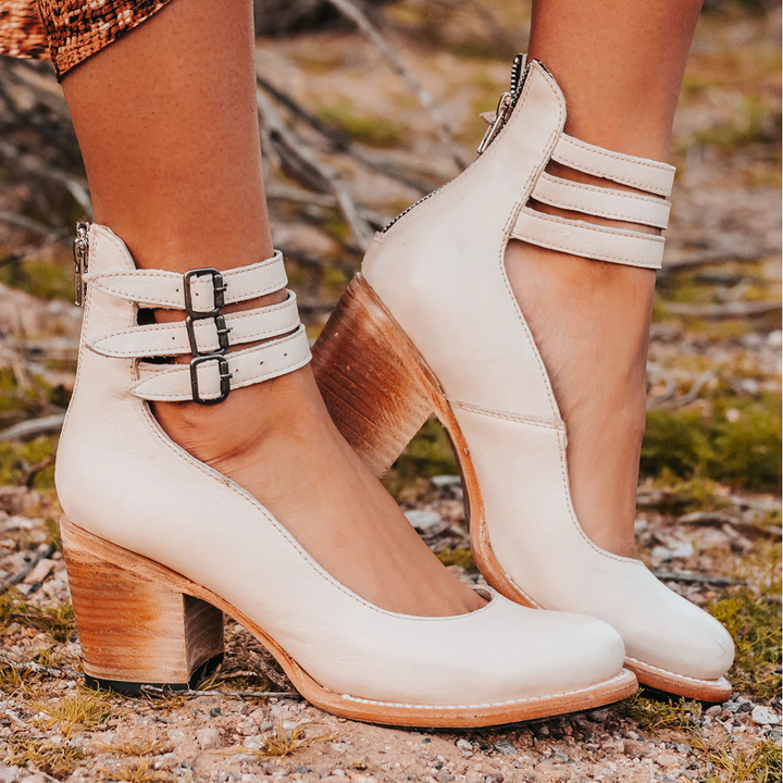 Bottines pour femmes à talon bloc avec double sangle