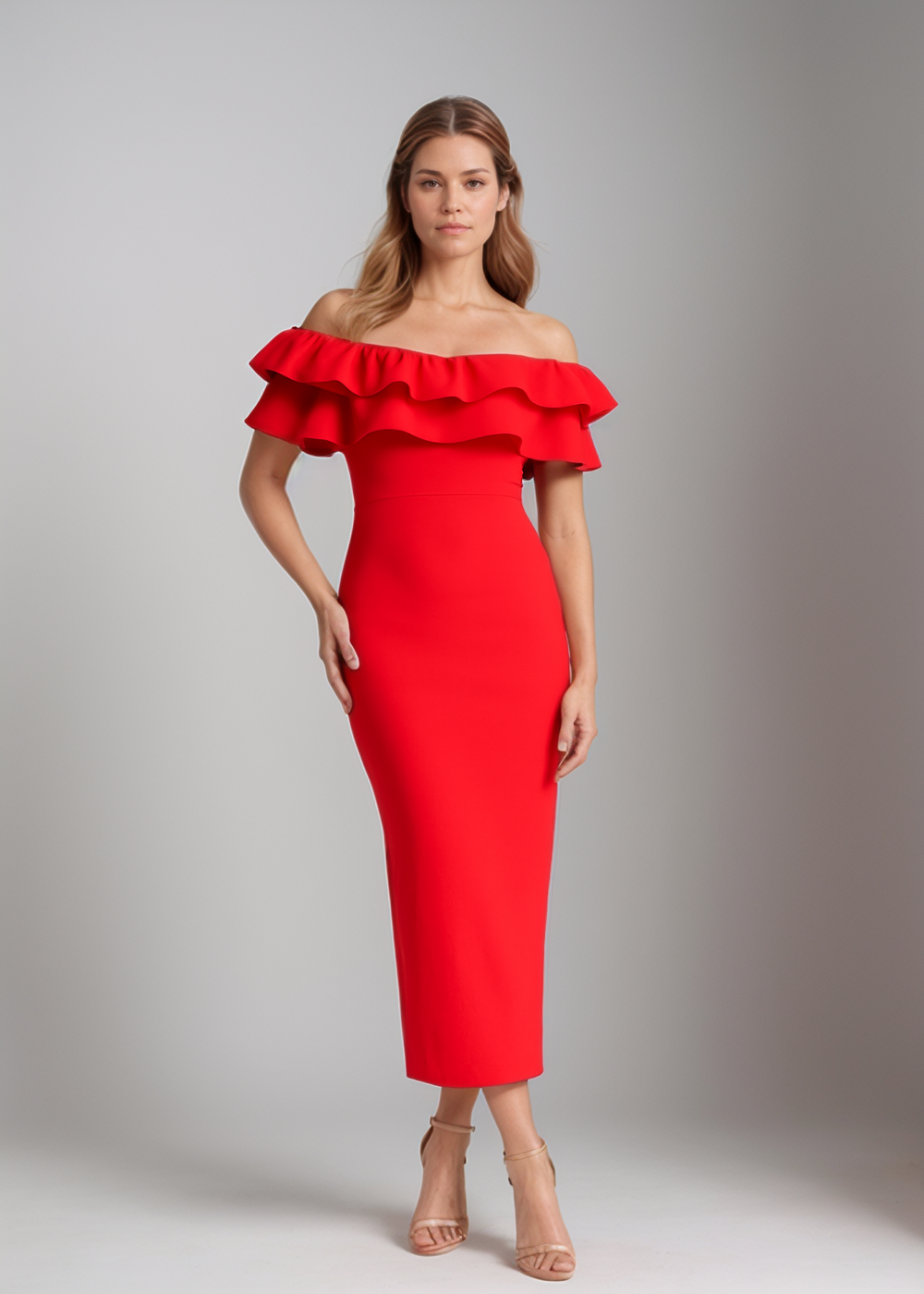 MAYLORA™ | Robe Bodycon à Détail Volant Sans Épaules