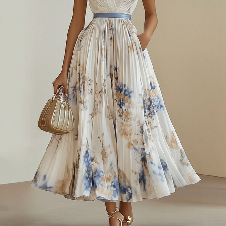 Mia | Robe maxi élégante plissée pour femmes