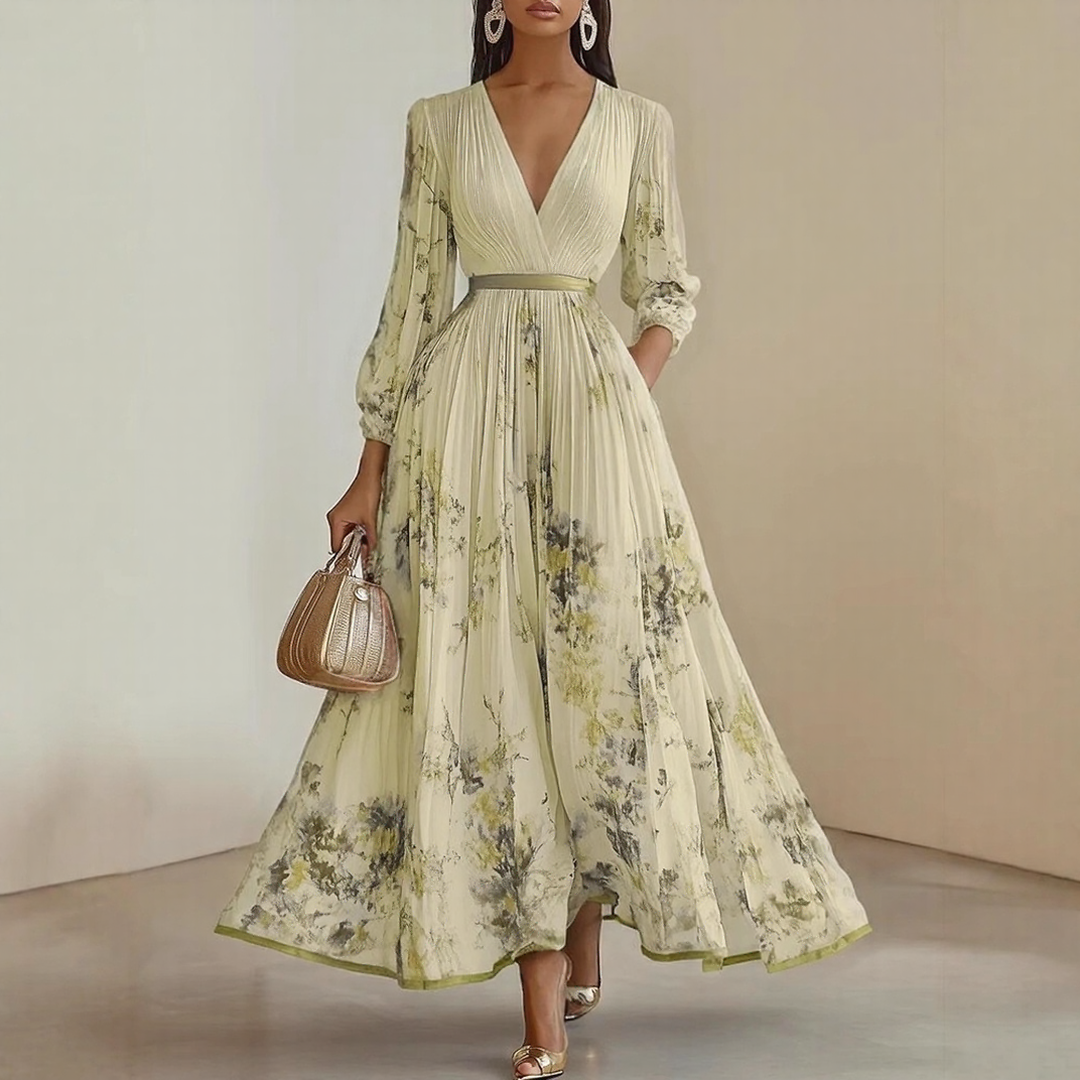 Mia | Robe maxi élégante plissée pour femmes