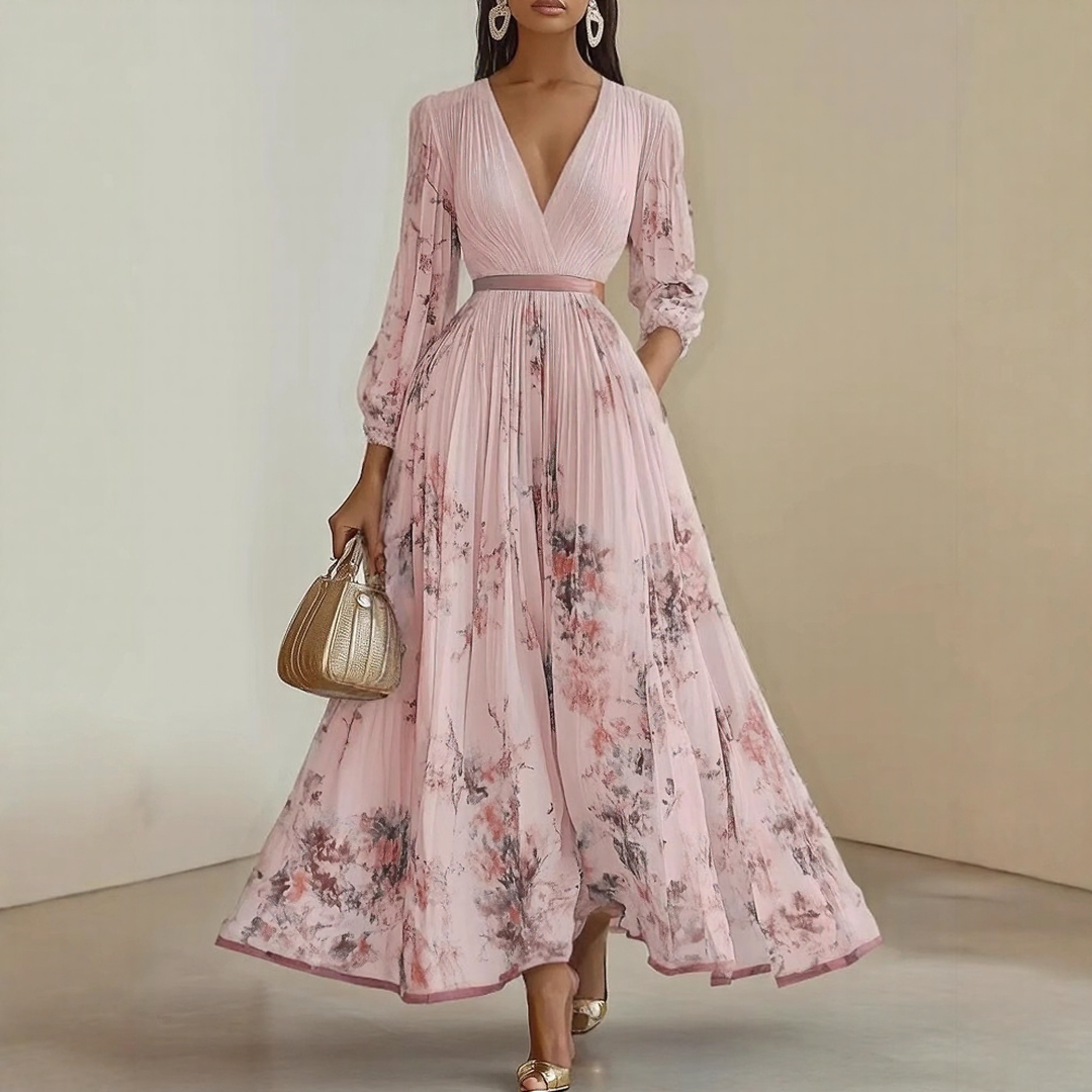 Mia | Robe maxi élégante plissée pour femmes