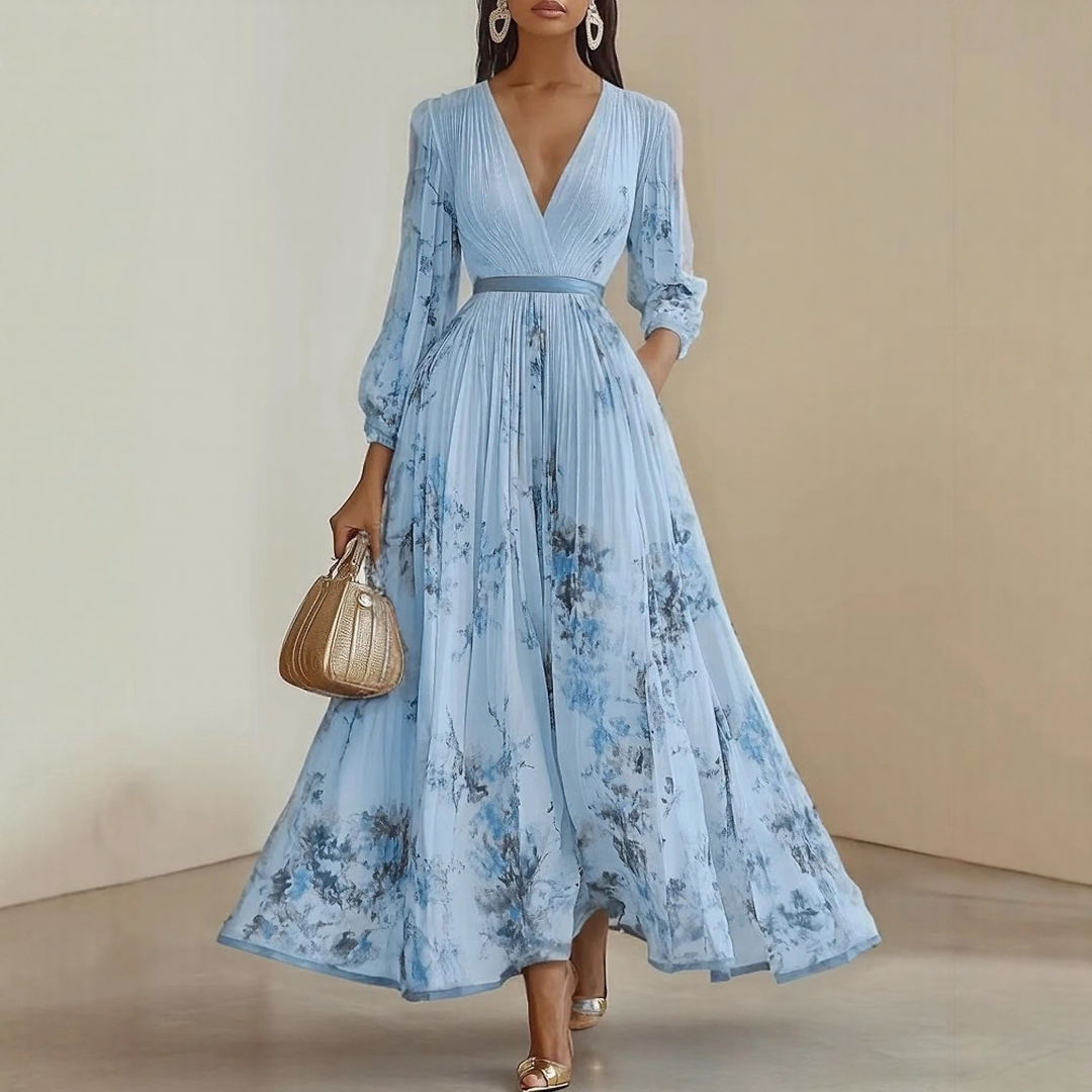 Mia | Robe maxi élégante plissée pour femmes