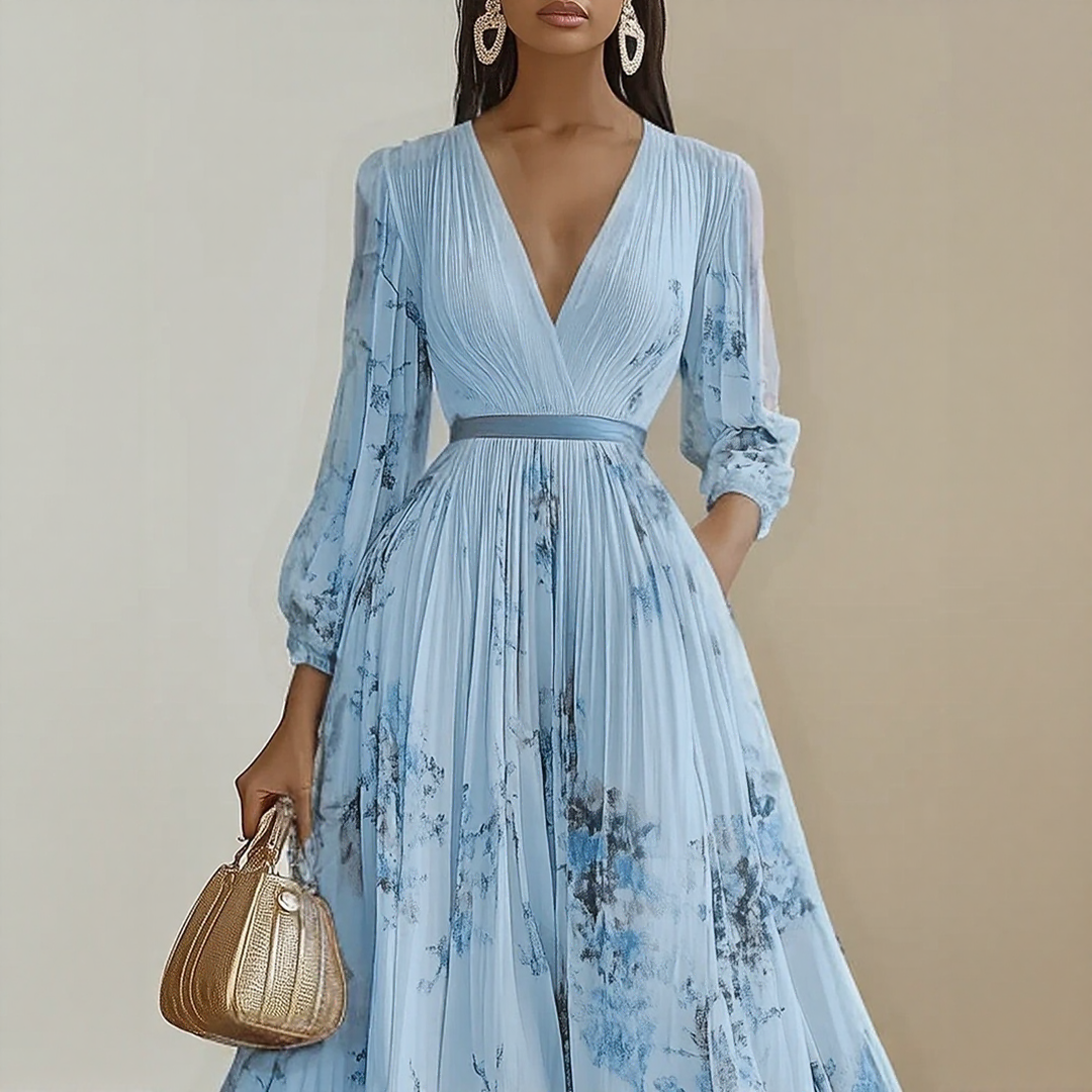 Mia | Robe maxi élégante plissée pour femmes