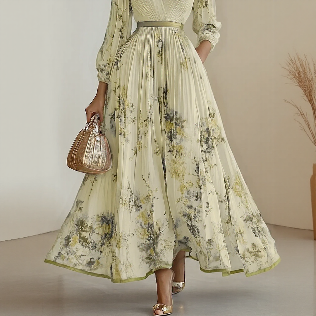 Mia | Robe maxi élégante plissée pour femmes