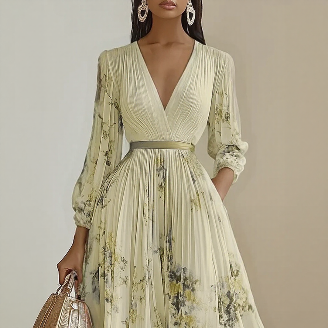 Mia | Robe maxi élégante plissée pour femmes