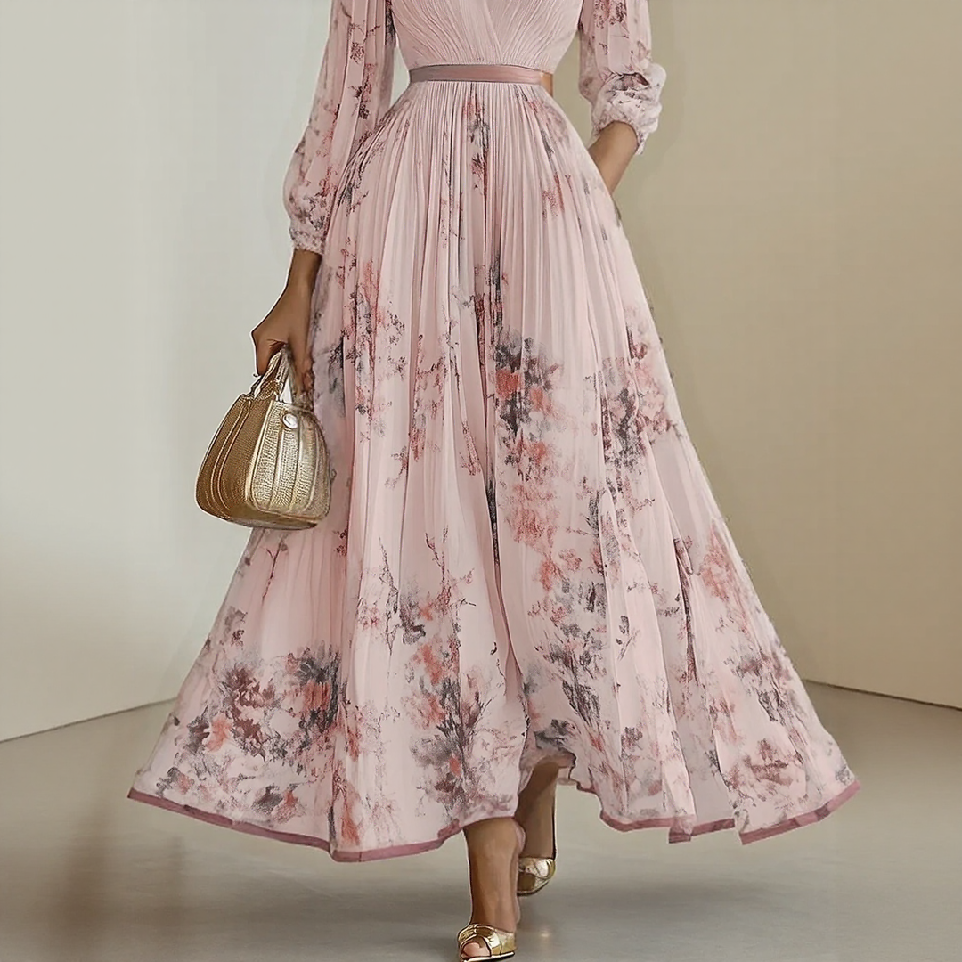 Mia | Robe maxi élégante plissée pour femmes