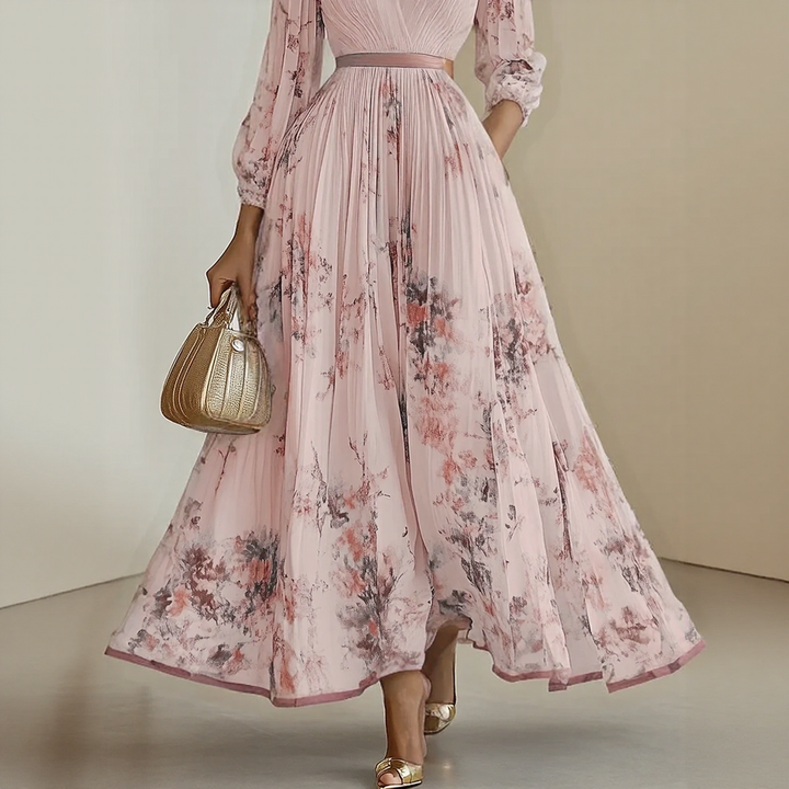 Mia | Robe maxi élégante plissée pour femmes