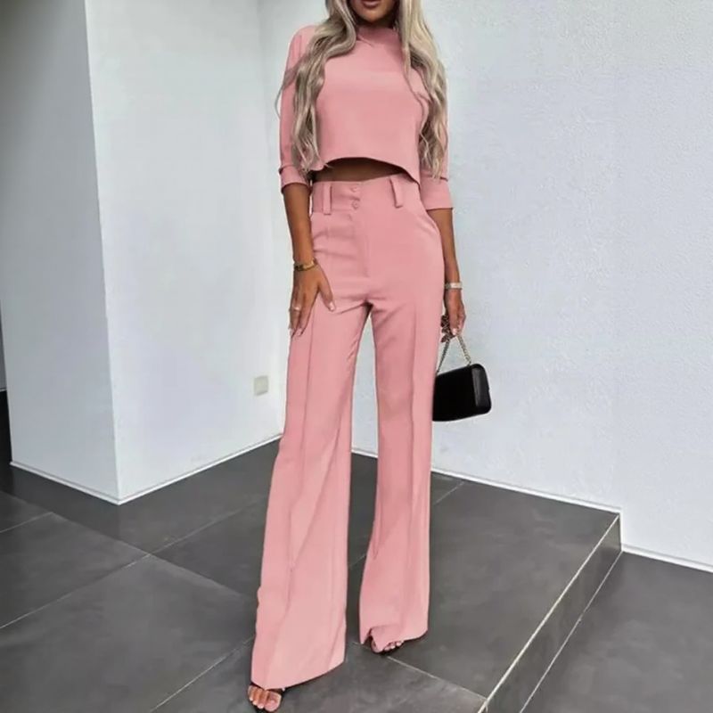 Ensemble Nina™ avec crop-top à col montant