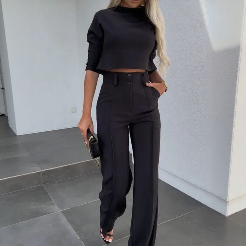Ensemble Nina™ avec crop-top à col montant