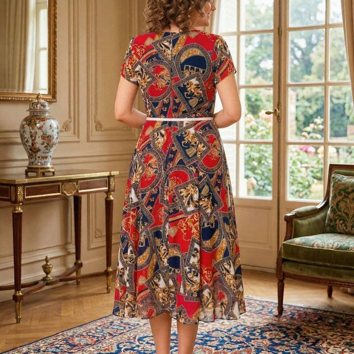 Robe midi Malta™ avec imprimé baroque + Ceinture gratuite
