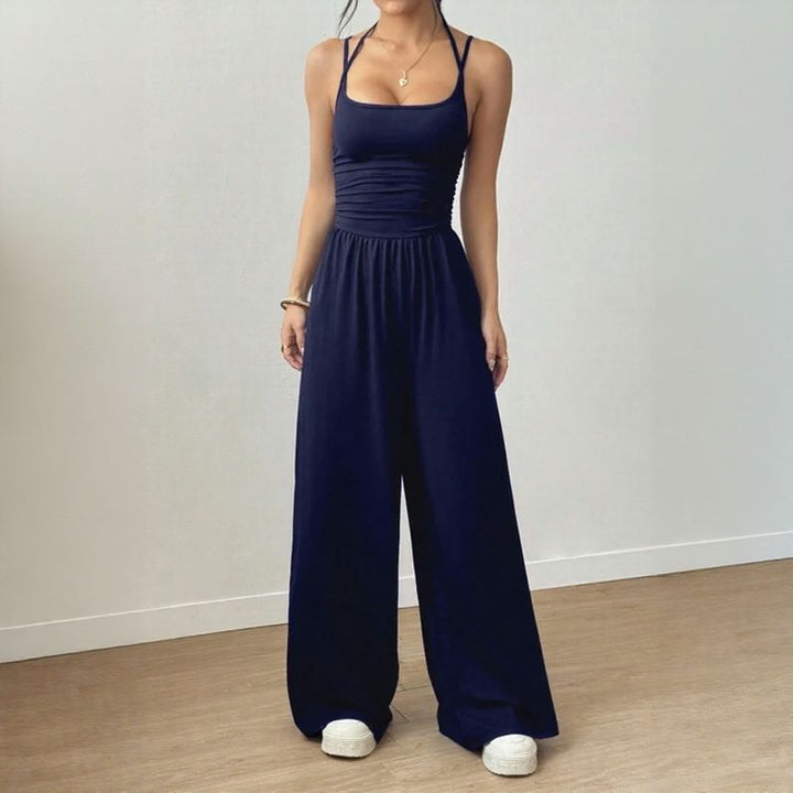 Bela™ Combinaison Langer avec jambes larges, bretelles doubles et dos ouvert