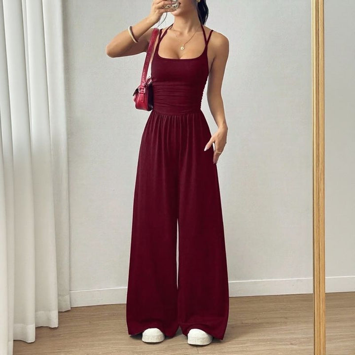 Bela™ Combinaison Langer avec jambes larges, bretelles doubles et dos ouvert