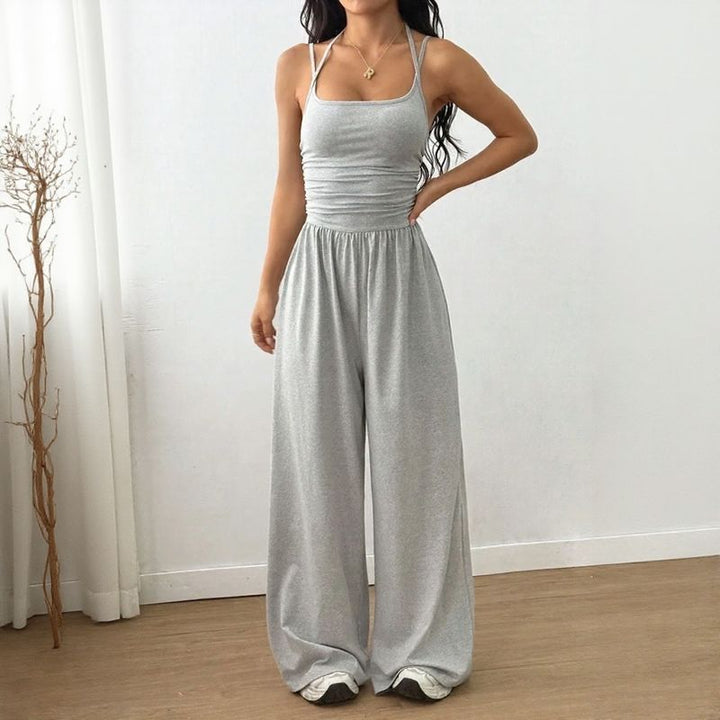 Bela™ Combinaison Langer avec jambes larges, bretelles doubles et dos ouvert