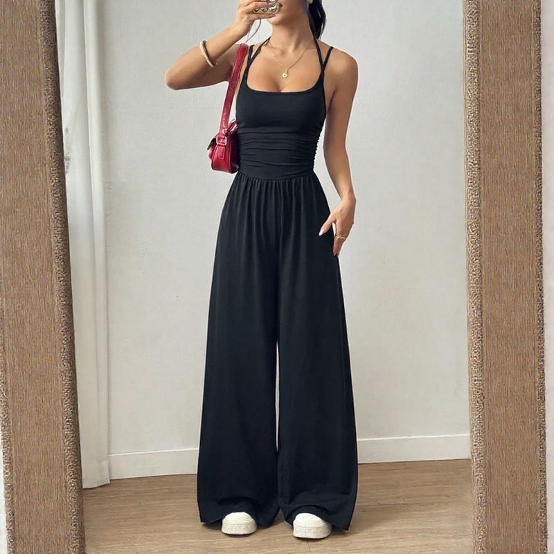 Bela™ Combinaison Langer avec jambes larges, bretelles doubles et dos ouvert
