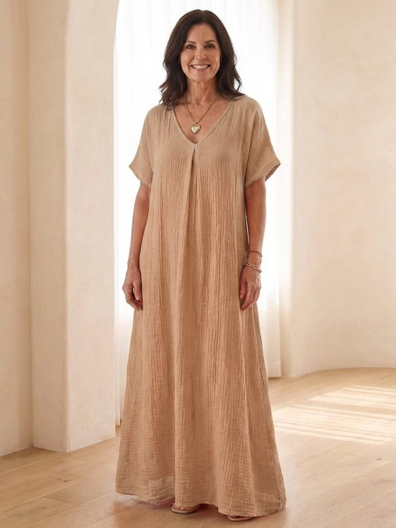 Liora | Robe midi avec décolleté en V
