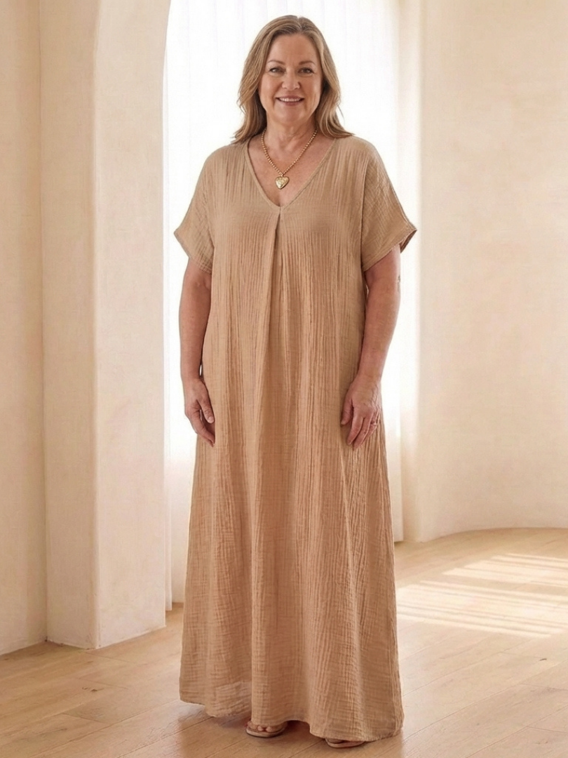 Liora | Robe midi avec décolleté en V
