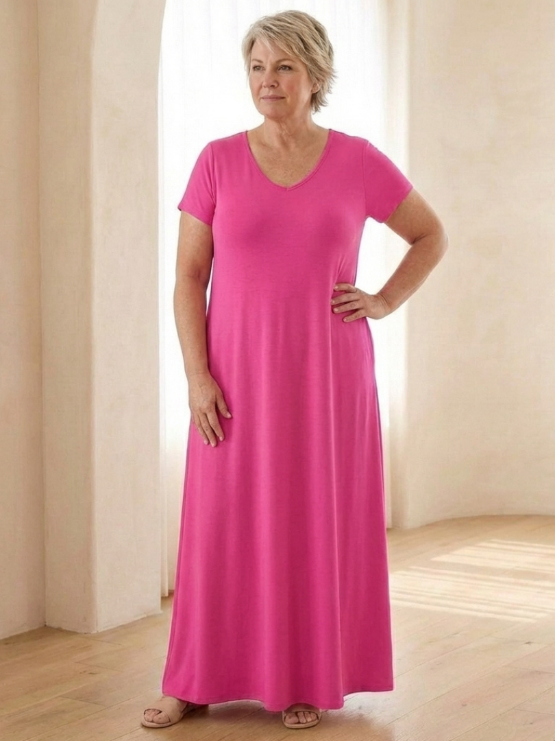 Samira | Robe maxi avec décolleté en V et poches