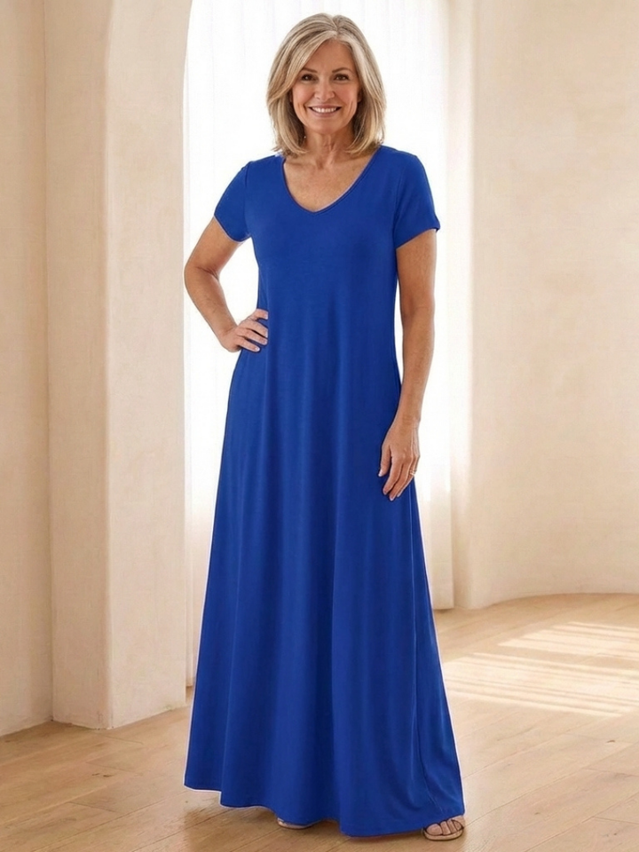 Samira | Robe maxi avec décolleté en V et poches