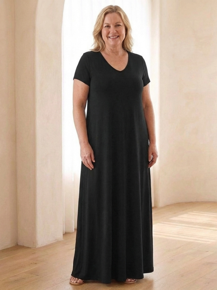 Samira | Robe maxi avec décolleté en V et poches