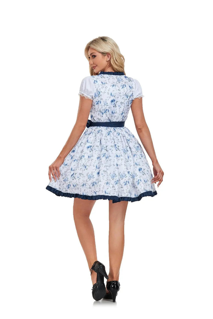 Robe Trachten pour Femmes Costume d'Oktoberfest Avec Motif à Carreaux Robe Dirndl Élégante Pour Fêtes et Célébrations