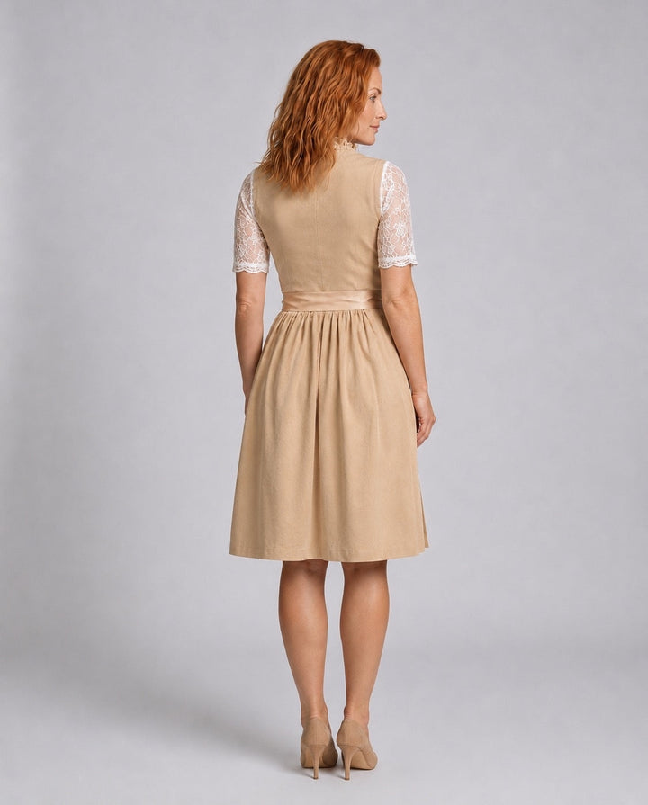 Dirndl traditionnel pour femmes avec corsage lacé et blouse en dentelle pour les fêtes populaires