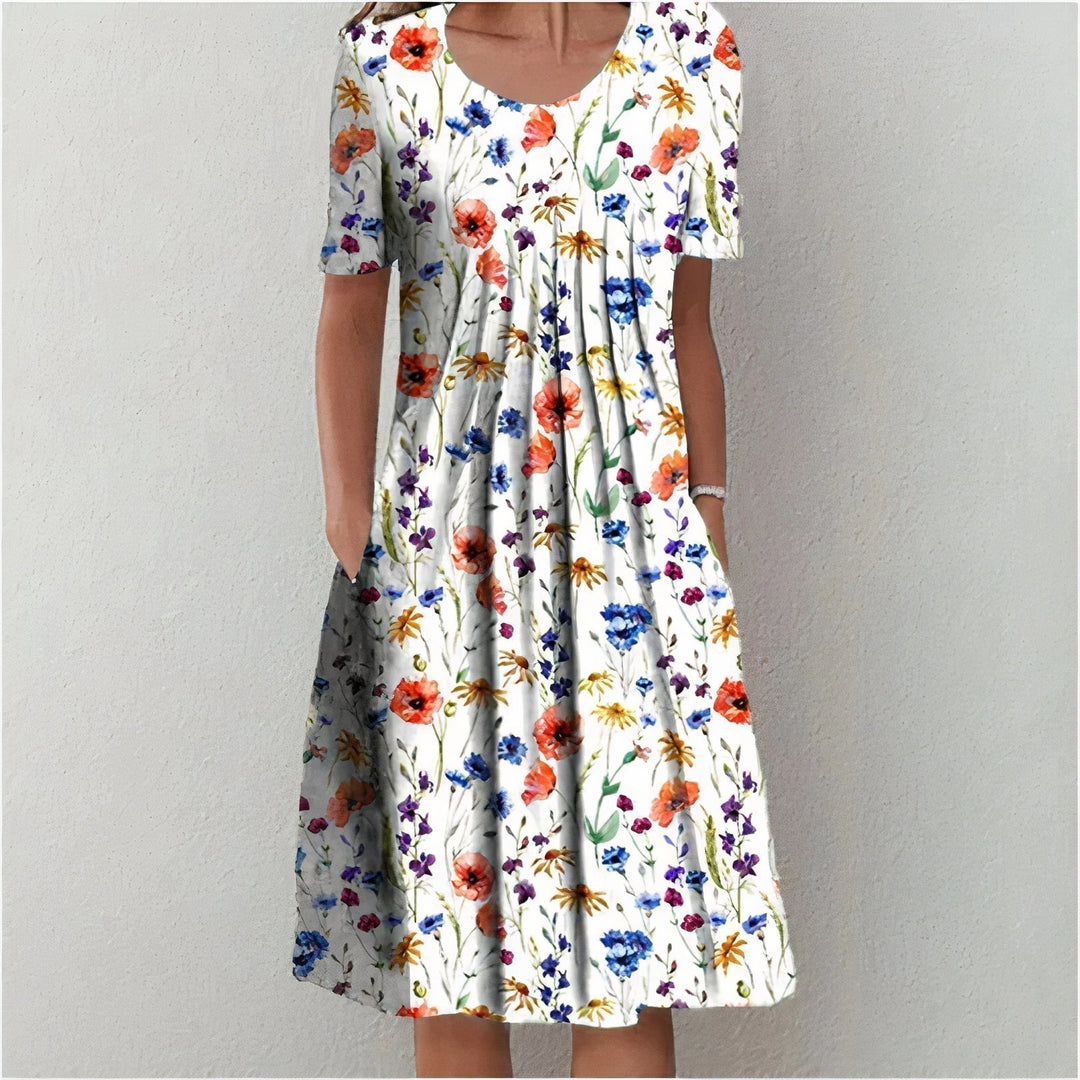 Leilani - Robe de soirée à volants au design floral d'été