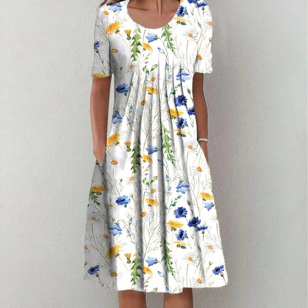 Leilani - Robe de soirée à volants au design floral d'été