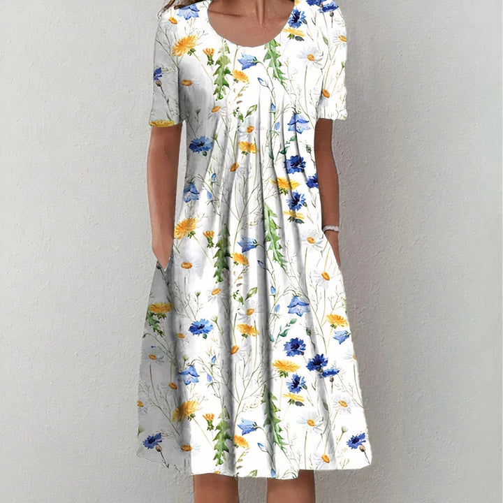 Leilani - Robe de soirée à volants au design floral d'été