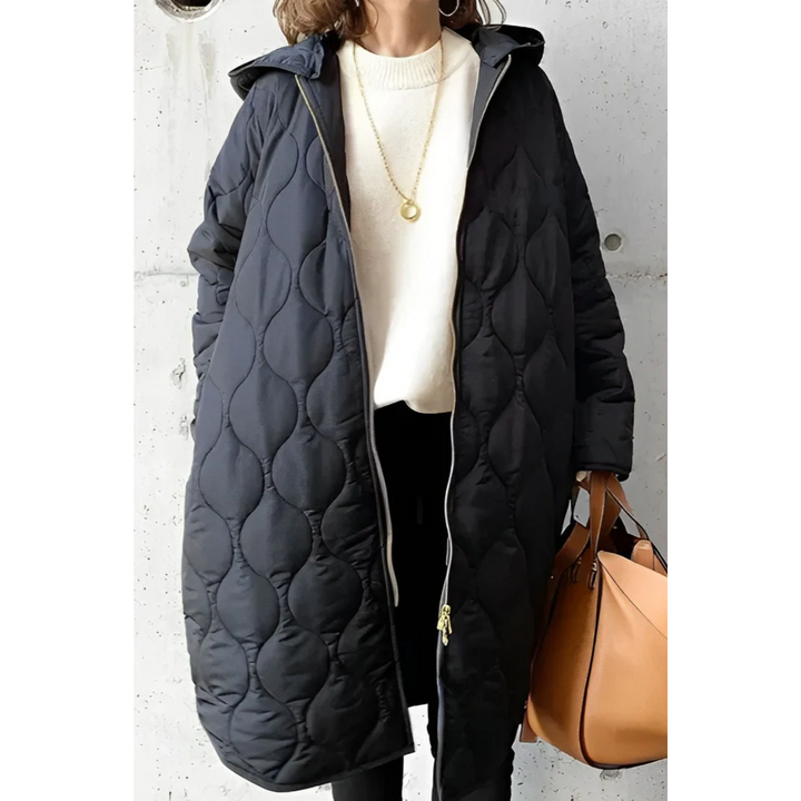 Veste matelassée à fermeture éclair en grande taille pour femmes