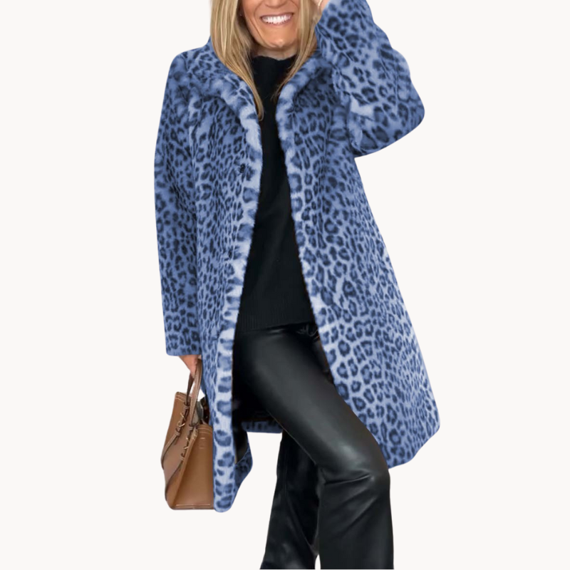 Pilar | Manteau d'hiver classique pour femmes avec motif léopard