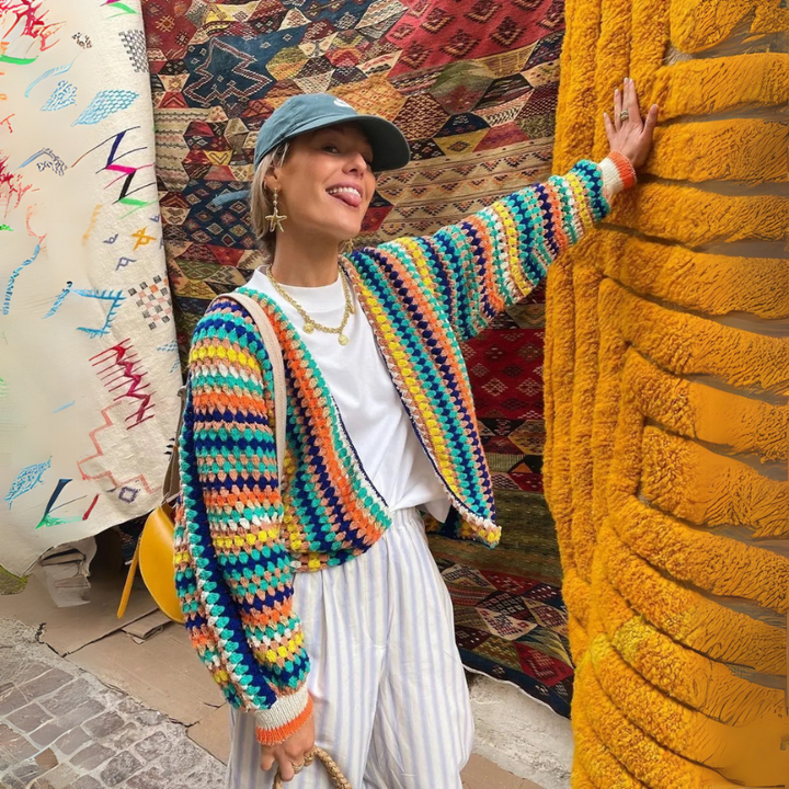 Daria | Veste en tricot colorée et ludique pour femmes
